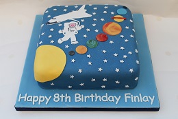 space and planet birthday cake
